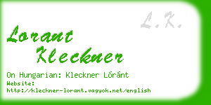 lorant kleckner business card